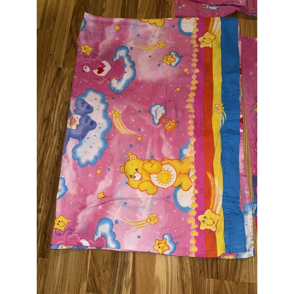 Vintage Care Bears Twin Flat & Fitted Sheet One‎ Standard Pillow Case 2005